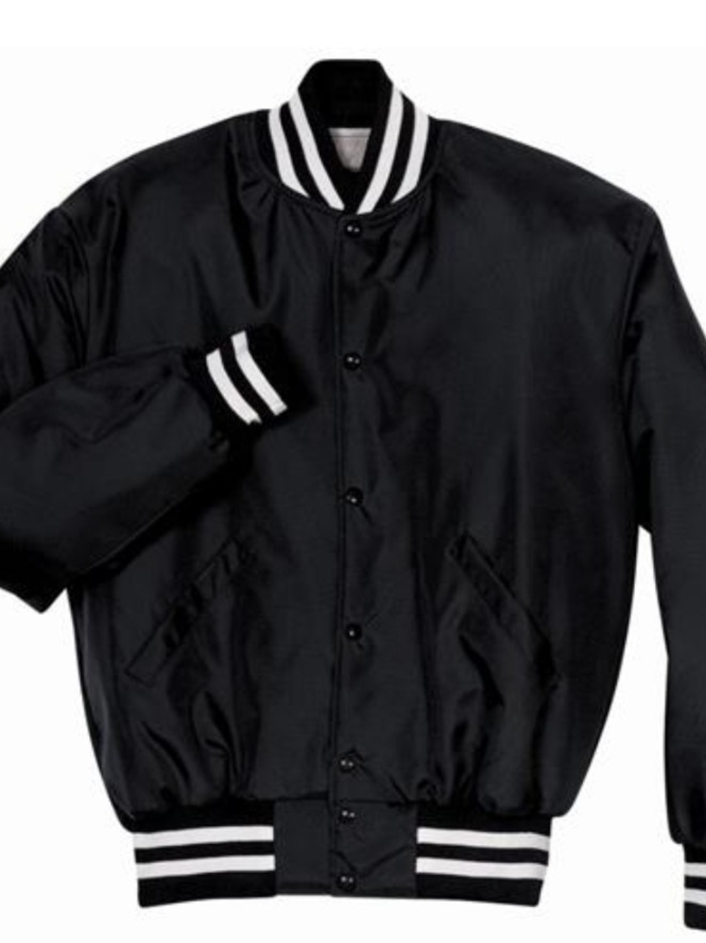 Holloway Black Bomber Jacket with White Striped Trim